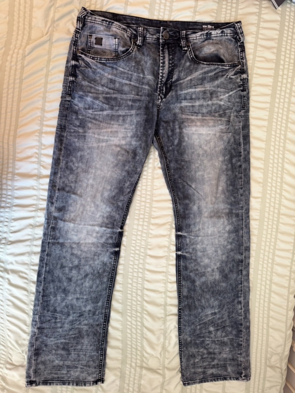 Buffalo David Bitton Six-X Men’s Jeans W34 L32 Slim Straight Stretch Buckle